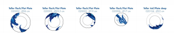 Teller flach - New Baroque Blue Flou