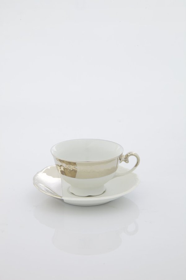 Espressotasse  u. Kaffeetasse  - New Baroque SilverShiny