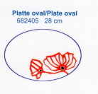 Platte Flower oval 28 cm
