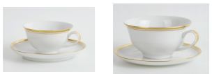 Kaffeetasse mit Untertasse (flach) Fine line Colour