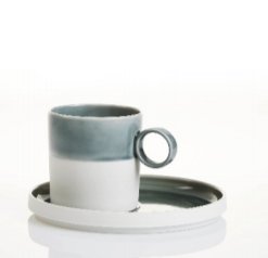Kaffeetasse mit Untertasse Plain Nomus außenmittig