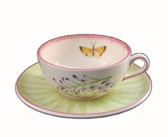 4 Teetassen mit Untertassen Vent de Fleurs