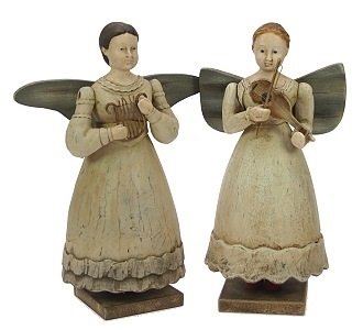 2 Engel mit Harfe und Geige Meander